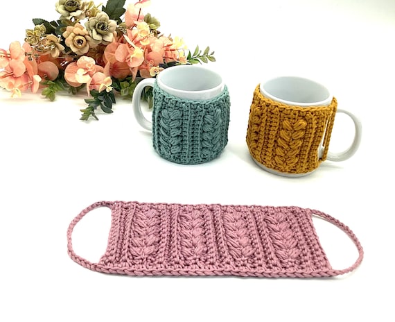Lucia Crochet Cup Cozy Pattern PDF | Easy Crochet Coffee Sleeve | Reusable Mug Cozy | Quick Coffee lover Gift Idea Beginner Crochet Pattern