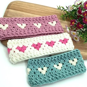 crochet baby headband
granny hearts ear warmer crochet pattern mother-daughter crochet headband cute baby gift idea crochet tutorial