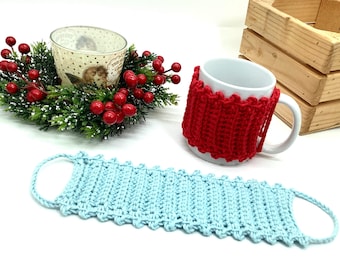 Christmas Cup Cozy Crochet Pattern Easy Beginner Holiday Coffee Sleeve Tutorial Quick Crochet Gift Mug Cozy Reusable Cup Warmer Pattern