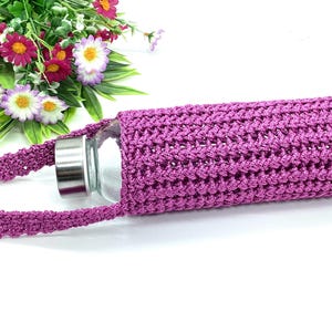 English Crochet Pattern Water Bottle Holder Crochet Tutorial Water Bottle Purse Bottle Bag Quick & Easy Crochet Bottle Holder 2 Sizes