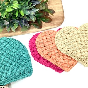 Englische Häkelanleitung Herz Bommel Hot Pad Crochet Topflappen Tutorial Herbst Strukturiert Hot Pad Valentine Weihnachten Geschenk Idee Küche Untersetzer