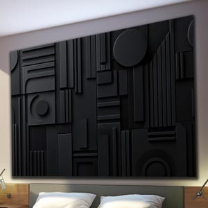 Abstract Black Wall Art, Tempered Glass Wall Art, Black Wall Decor, Extra Large Wall Art, Housewarming Gifts, Natural And Vivid Wall Decor