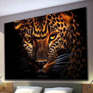 Leopard Tempered Glass Wall Art, Wall Hangings, Leopard Glass Decor, Animal Wall Art, Large Wall Art, Housewarming Gift, Leopard Decoration