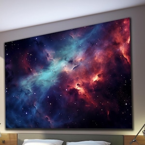 Galaxy Nebula Tempered Glass Wall Art, Space Wall Art, Galaxy Wall Art, Wall Hangings, Large Wall Art, Housewarming Gift, Glass Printing Art
