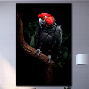 Papagei gehärtetes Glas Wandkunst, Tier Wandkunst, Abstrakte Wandkunst, Natur Wandkunst, Extra Große Wandkunst, Wandbehänge, Papageiendekoration
