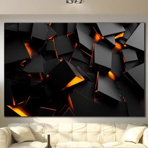 Abstract Black Wall Art, Tempered Glass Wall Art, Black Wall Decor, Extra Large Wall Art, Housewarming Gifts, Natural And Vivid Wall Decor