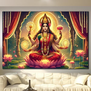 Lakshmi Wall Art, Tempered Glass Wall Art, Hindu God Wall Decor, Goddess Wall Decor, Wall Hangings, Abstract Wall Art, Housewarming Gifts