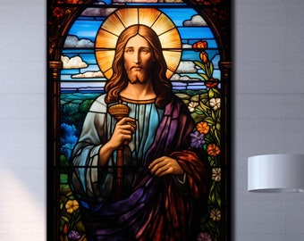 Jesus Tempered Glass Wall Art, Jesus Glass Art, Christan Wall Art, Religious Wall Decor, Wall Hangings, Housewarming Gifts, Large Wall Art