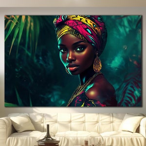 African Woman Wall Art, Tempered Glass Wall Art, African Boho Glass Art, Ethnic African Wall Art, Large Wall Art, Wall Hanging, Home Decor