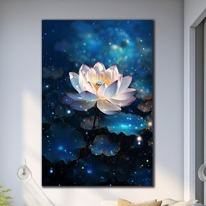 Tempered Glass Lotus Floral Wall Art, Lotus Wall Art, Lotus Decor, Floral Wall Art, Glass Wall Decor, Glass Printing Art, Wall Hangings