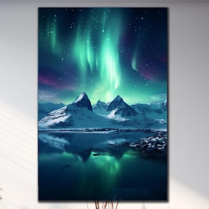 Northern Lights Wall Art, Tempered Glass Wall Art, Extra Large Wall Art, Housewarming Gift, Glass Printing, Aurora Wall Art, Aurora Borealis