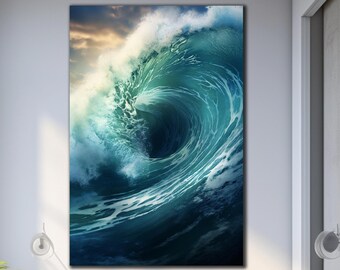 Tempered Glass Ocean Wall Art, Glass Wall Art Ocean Wave, Huge Sea Waves, Wall Hangings, Extra Large Wall Art, Ocean Wall Decor, Glass Print