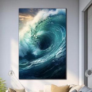 Tempered Glass Ocean Wall Art, Glass Wall Art Ocean Wave, Huge Sea Waves, Wall Hangings, Extra Large Wall Art, Ocean Wall Decor, Glass Print