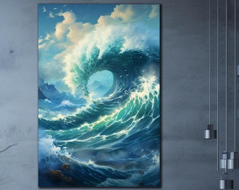 Tempered Glass Ocean Wall Art, Glass Wall Art Ocean Wave, Huge Sea Waves, Wall Hangings, Extra Large Wall Art, Ocean Wall Decor, Glass Print