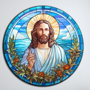 Jesus Tempered Glass Wall Art, Jesus Christ Glass Art, Round Wall Art, Housewarming Gifts, Catholic Wall Decor, Wall Hangings, Home Decor