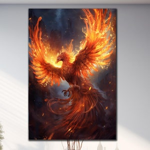 Phoenix Wall Art, Tempered Glass Wall Art, Phoenix Glass Art, Stained Glass Wall Art, Phoneix Bird Decor, Extra Large Wall Art, Gift For Her