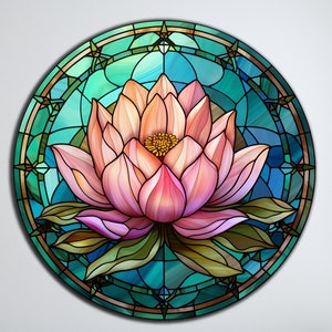 Lotus Flower Wall Art, Tempered Glass Wall Art, Floral Wall Decor, Lotus Flower Print, Round Glass Art, Housewarming Gifts, Circle Wall Art