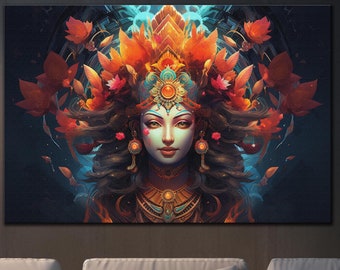 Lakshmi Wall Art, Tempered Glass Wall Art, Hindu God Wall Decor, Goddess Wall Decor, Wall Hangings, Abstract Wall Art, Housewarming Gifts