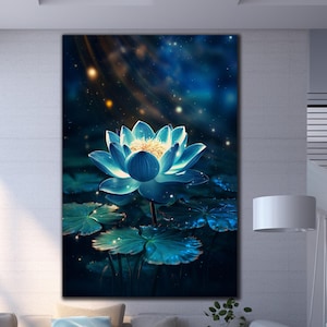 Tempered Glass Lotus Floral Wall Art, Lotus Wall Art, Lotus Decor, Floral Wall Art, Glass Wall Decor, Glass Printing Art, Wall Hangings