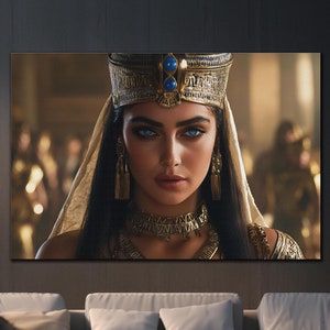 Cleopatra Wall Art, Tempered Glass Wall Art, Egyptian Goddess, Egypt Wall Art, Extra Large Wall Art, Egyptian Queen Art, Housewarming Gifts