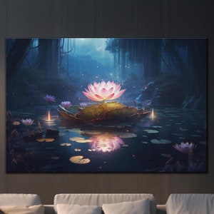 Lotus Flower Tempered Glass Wall Art, Lotus Flower Art, Floral Wall Art, Wall Hangings, Glass Printing Art, Gift For Her, Glass Wall Decor