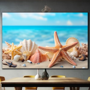Starfish Wall Art, Tempered Glass Wall Art, Tropical Glass Decor, Underwater Wall Art, Wall Hangings, Housewarming Gift, Starfish  Decor