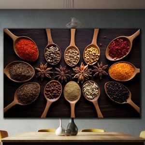 Spices Tempered Glass Wall Art, Spices Wall Art, Extra Large Wall Art, Glass Printing, Kitchen Wall Art, Housewarming Gift, Wall Hangings