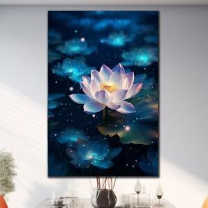 Tempered Glass Lotus Floral Wall Art, Lotus Wall Art, Lotus Decor, Floral Wall Art, Glass Wall Decor, Glass Printing Art, Wall Hangings
