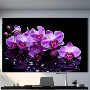 Orchid Tempered Glass Wall Art, Flower Wall Art, Orchid Glass Decor, Extra Large Wall Art, Wall Hangings, Housewarming Gift, Gift For Her
