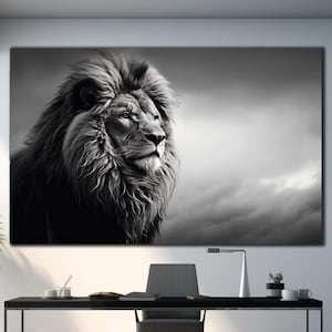 Lion Tempered Glass Wall Art, Lion Wall Decor, Animal Wall Art, Extra Large Wall Art, Wall Hangings, Housewarming Gifts, Glass Wall Decor