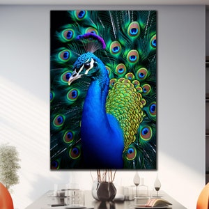 Tempered Glass Peacock Wall Art, Peacock Art, Animal Wall Art, Colorful Tempered Glass, Extra Large Wall Art, Wall Hangings, Glass Printing