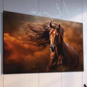 Horses Tempered Glass Wall Art, Horse Wall Decor, Animal Wall Art, Large Wall Art, Housewarming Gift, Running Horses Glass Art, Gift For Him