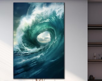 Tempered Glass Ocean Wall Art, Glass Wall Art Ocean Wave, Huge Sea Waves, Wall Hangings, Extra Large Wall Art, Ocean Wall Decor, Glass Print