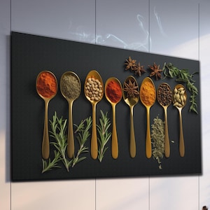 Spices Tempered Glass Wall Art, Spices Wall Art, Extra Large Wall Art, Glass Printing, Kitchen Wall Art, Housewarming Gift, Wall Hangings