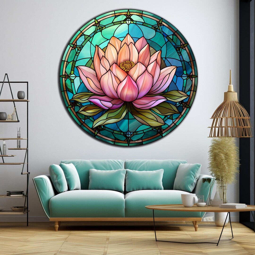 Lotus Flower Wall Art, Tempered Glass Wall Art, Floral Wall Decor ...