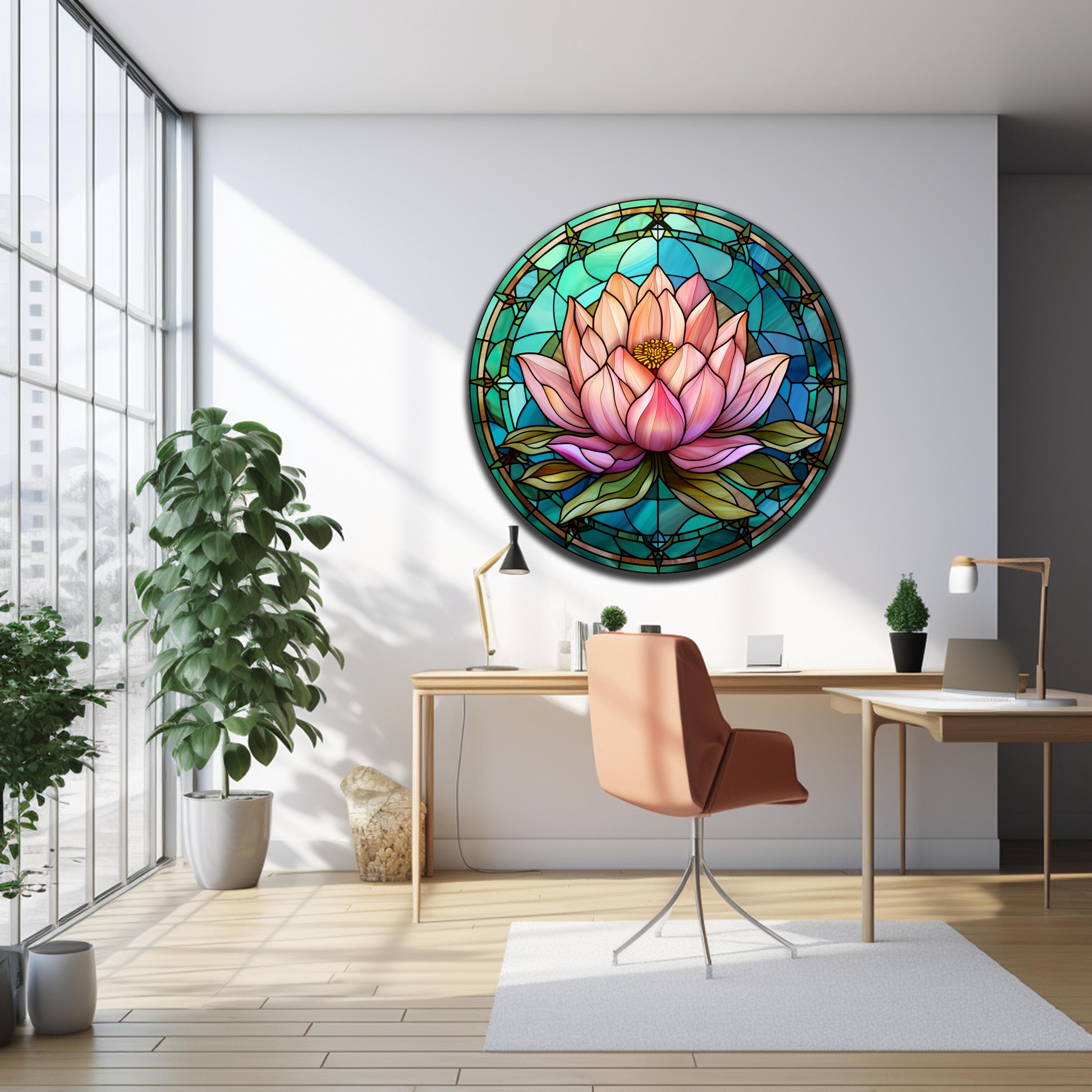 Lotus Flower Wall Art, Tempered Glass Wall Art, Floral Wall Decor ...