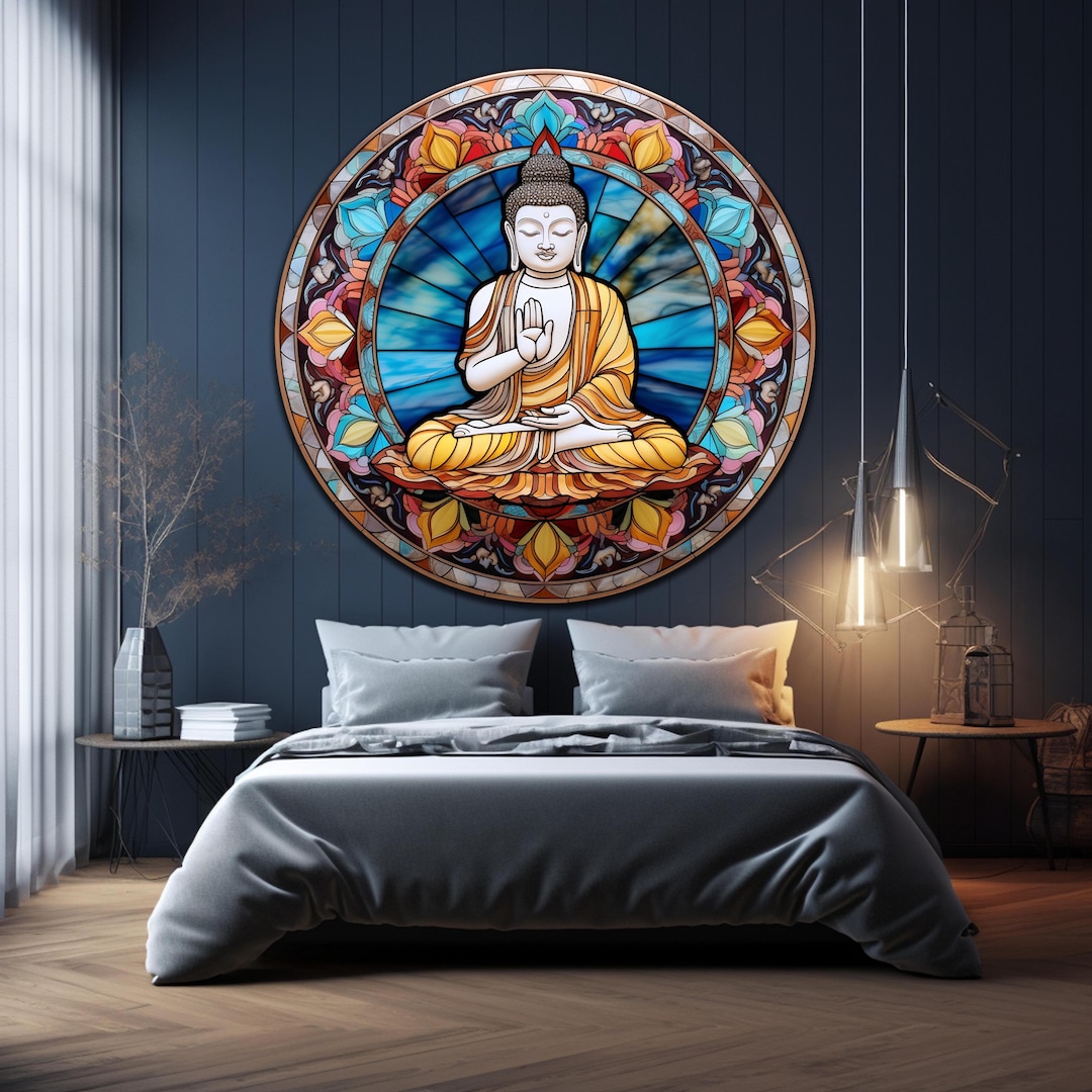 Buddha Tempered Glass Wall Art, Buddha Painting, Buddha Statue Art ...