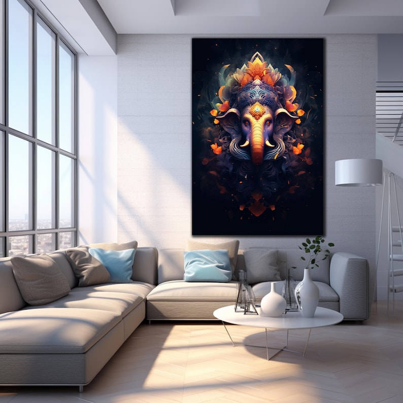 Tempered Glass Ganesh Wall Decor, Ganesha Wall Art, Hindu Wall Decor ...