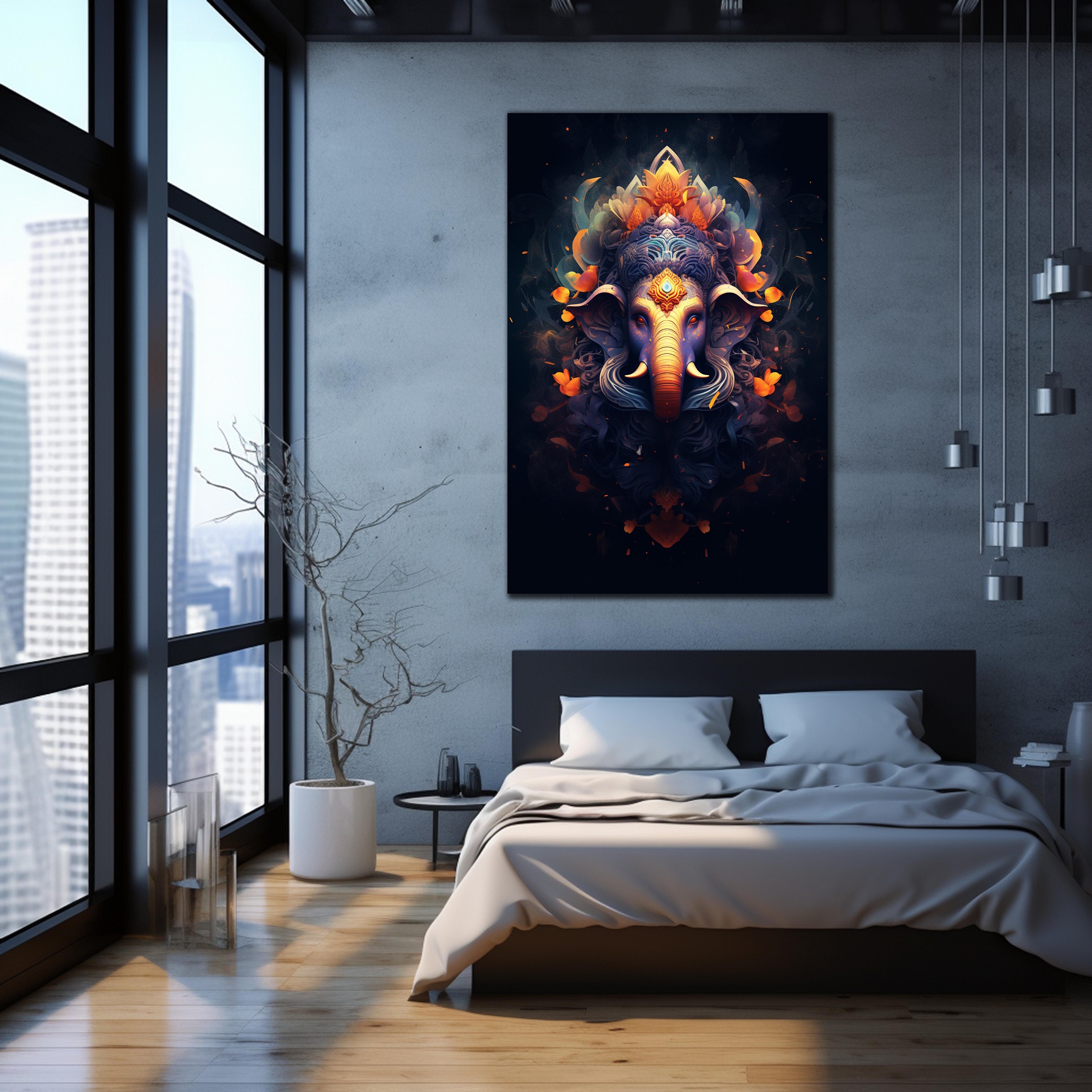Tempered Glass Ganesh Wall Decor, Ganesha Wall Art, Hindu Wall Decor ...