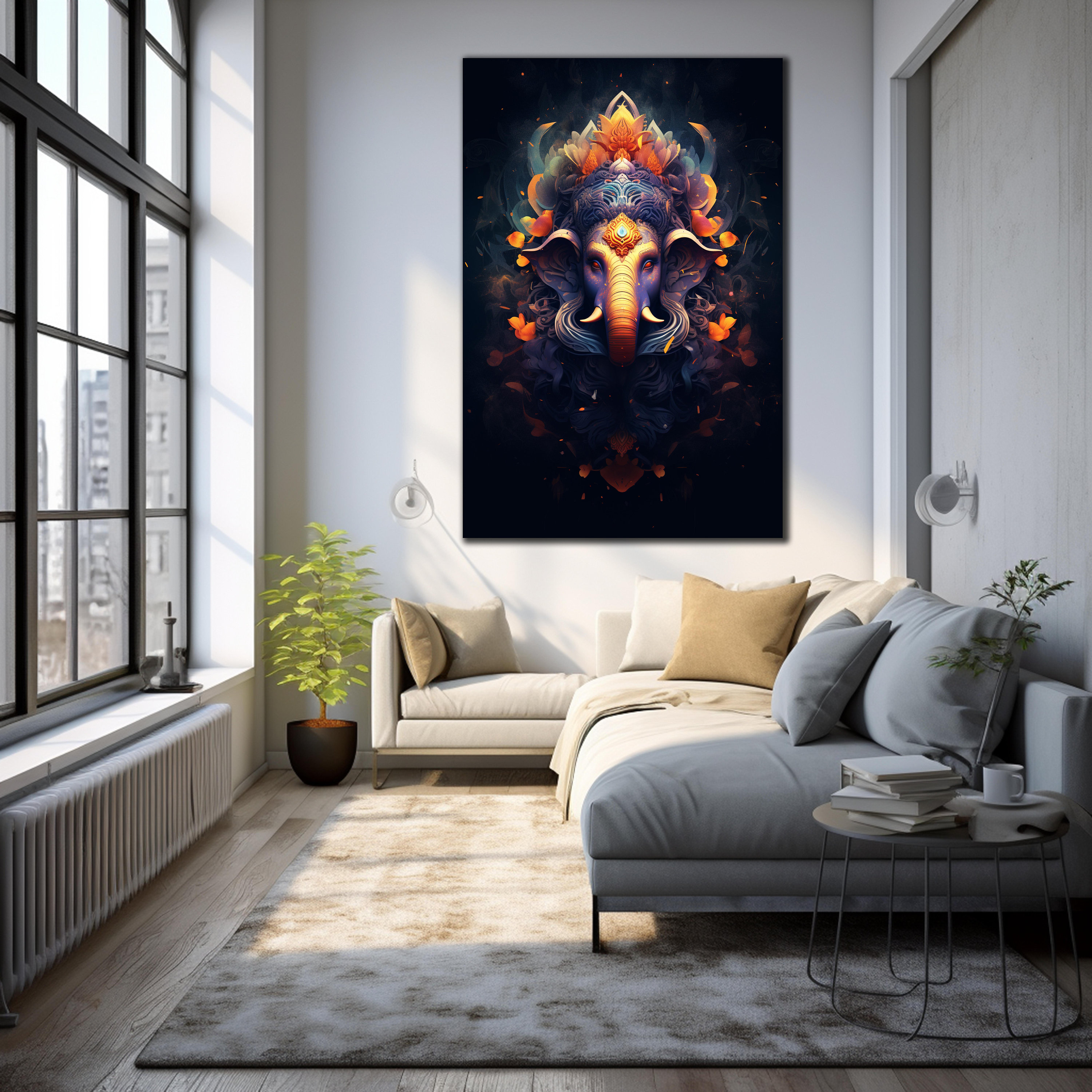 Tempered Glass Ganesh Wall Decor, Ganesha Wall Art, Hindu Wall Decor ...