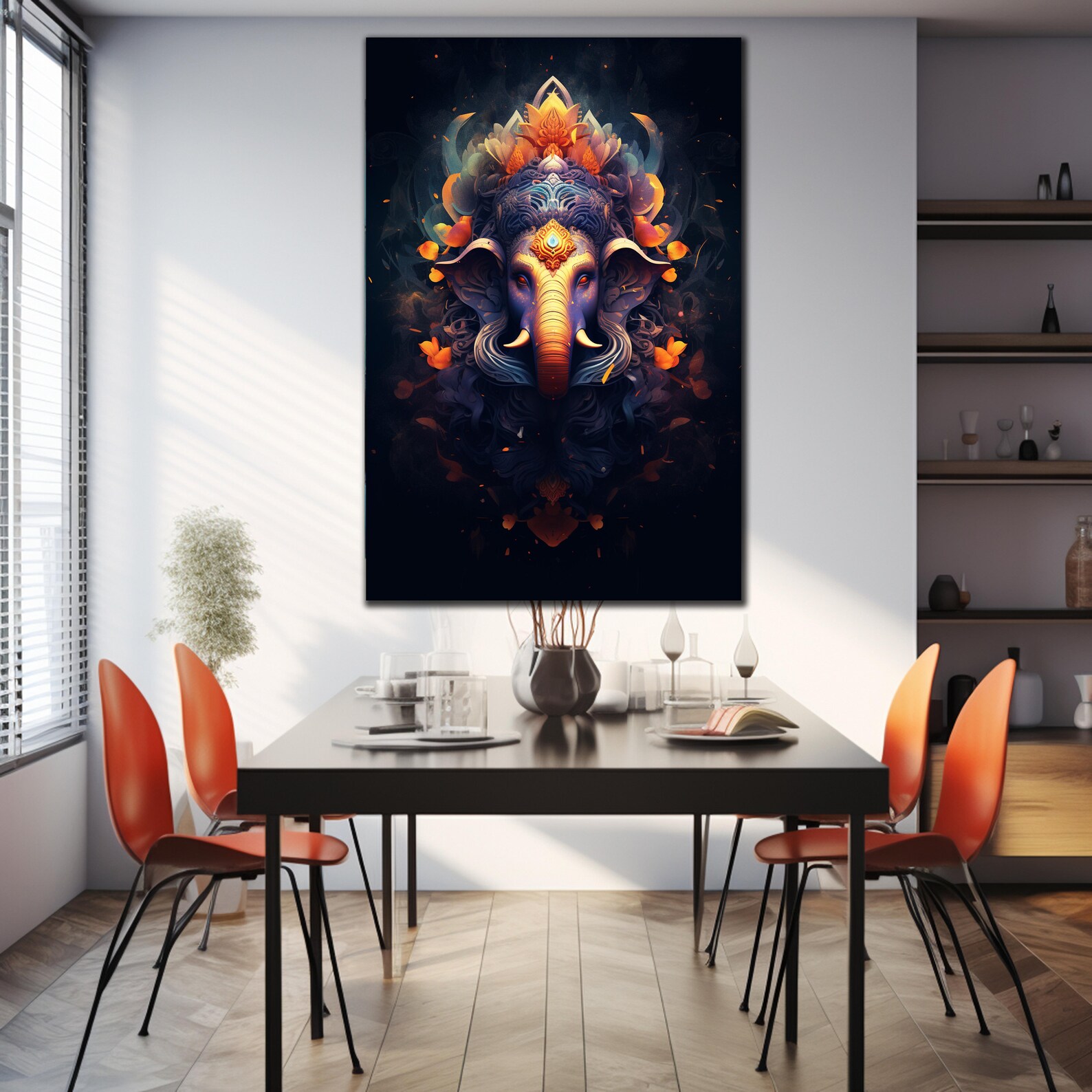 Tempered Glass Ganesh Wall Decor, Ganesha Wall Art, Hindu Wall Decor ...