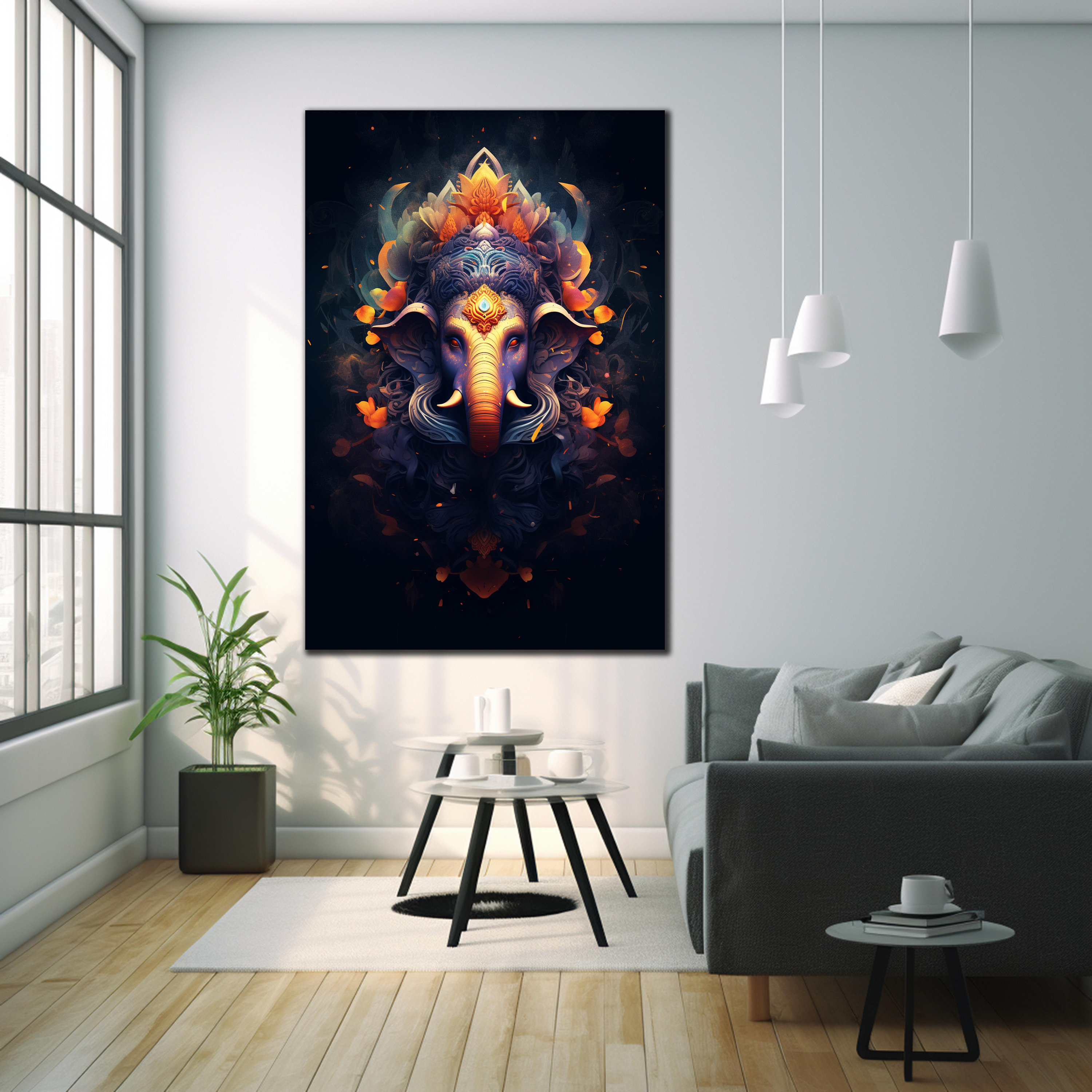 Tempered Glass Ganesh Wall Decor, Ganesha Wall Art, Hindu Wall Decor ...