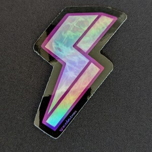 Purple Lightning Bolt Holographic Sticker