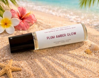 PLUM AMBER GLOW Perfume Oil | Warm Amber Vanilla Scent | Golden Hour Roll On Fragrance