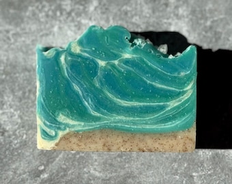 HIGH TIDE Soap - Handmade Cold Process Soap made with Olive Oil and Silk, Artisan Soap, Beach Soap, Ocean Soap, Coastal Bath Soap