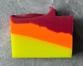 RUBY RED MINT - Handmade Cold Process Soap made with Olive Oil and Silk, Artisan Soap, Gift Soap