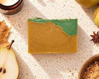 ORCHARD PEAR - Handmade Cold Process Soap made with Olive Oil and Silk, Stocking Stuffer, Holiday Gift