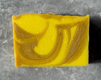 GOLDEN GINGHAM Soap | Handmade Cold Process Soap | Fresh Spring Soap | Citrus Floral Soap | Artisan Soap | Luxury Bath Gift