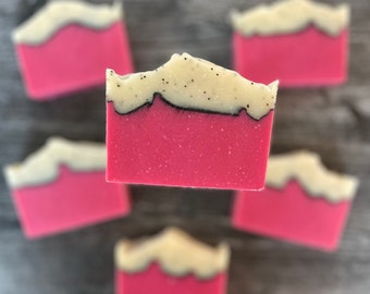 PINK DRAGONFRUIT - Handmade Cold Process Soap made with Olive Oil and Silk