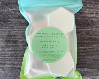 BREATHE EASY MENTHOL and Eucalyptus Shower Steamer - 3 Pack, Aromatherapy, Spa, Self Care, Mothers Day Gift